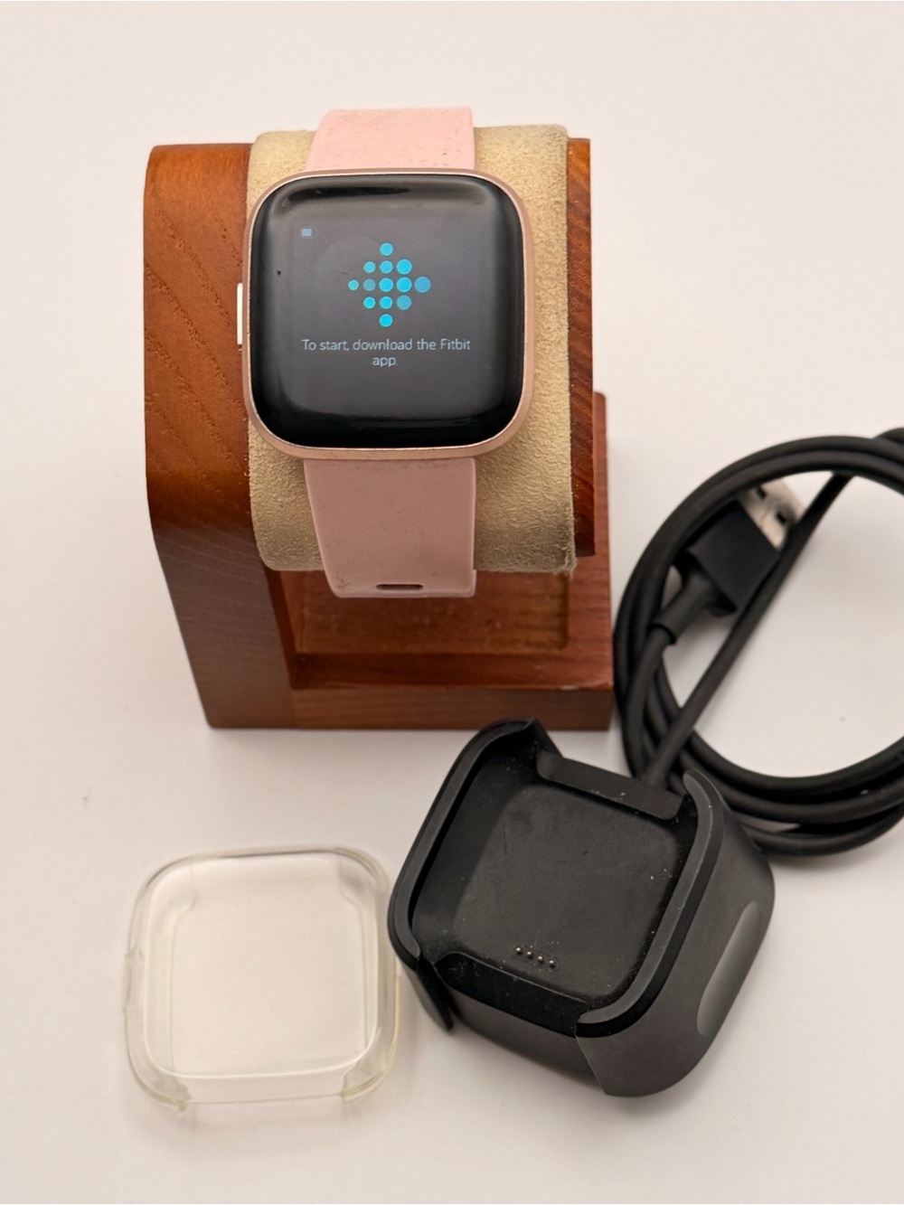 Fitbit Versa 2, Tested, Charger Included,  Pink/rose Gold, Fitness, Case Protect